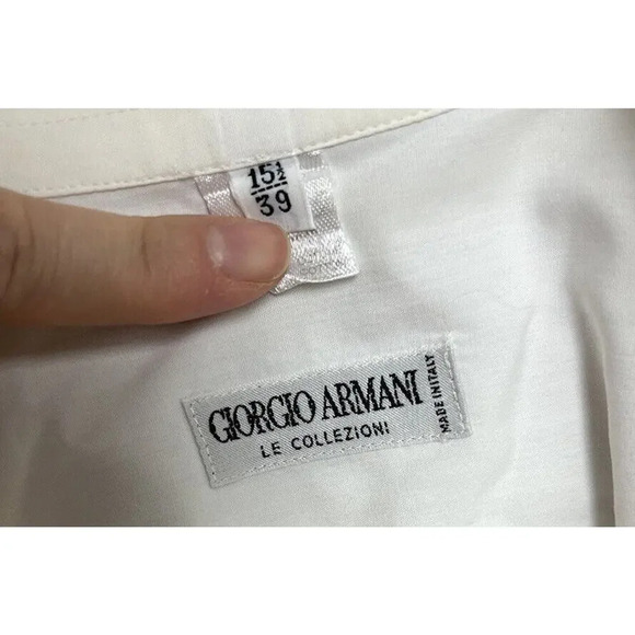 Giorgio Armani Le Collezioni Tuxedo Bib Long Sleeve Button Down Shirt 15.5/39 - Picture 3 of 11